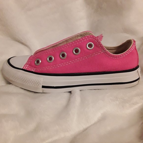 Hot Pink Low Top Classic Converse Sneakers - Picture 5 of 6
